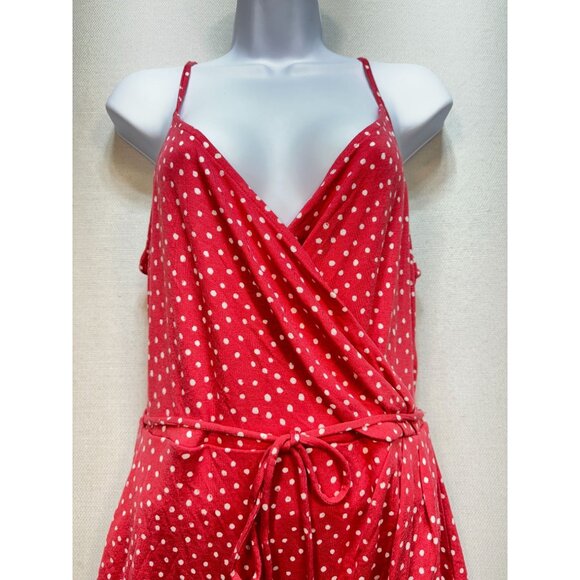 41 Hawthorn Annora Womens Faux Wrap Knit Dress Size MP Red Polka Dots Summer NWT - Picture 3 of 14